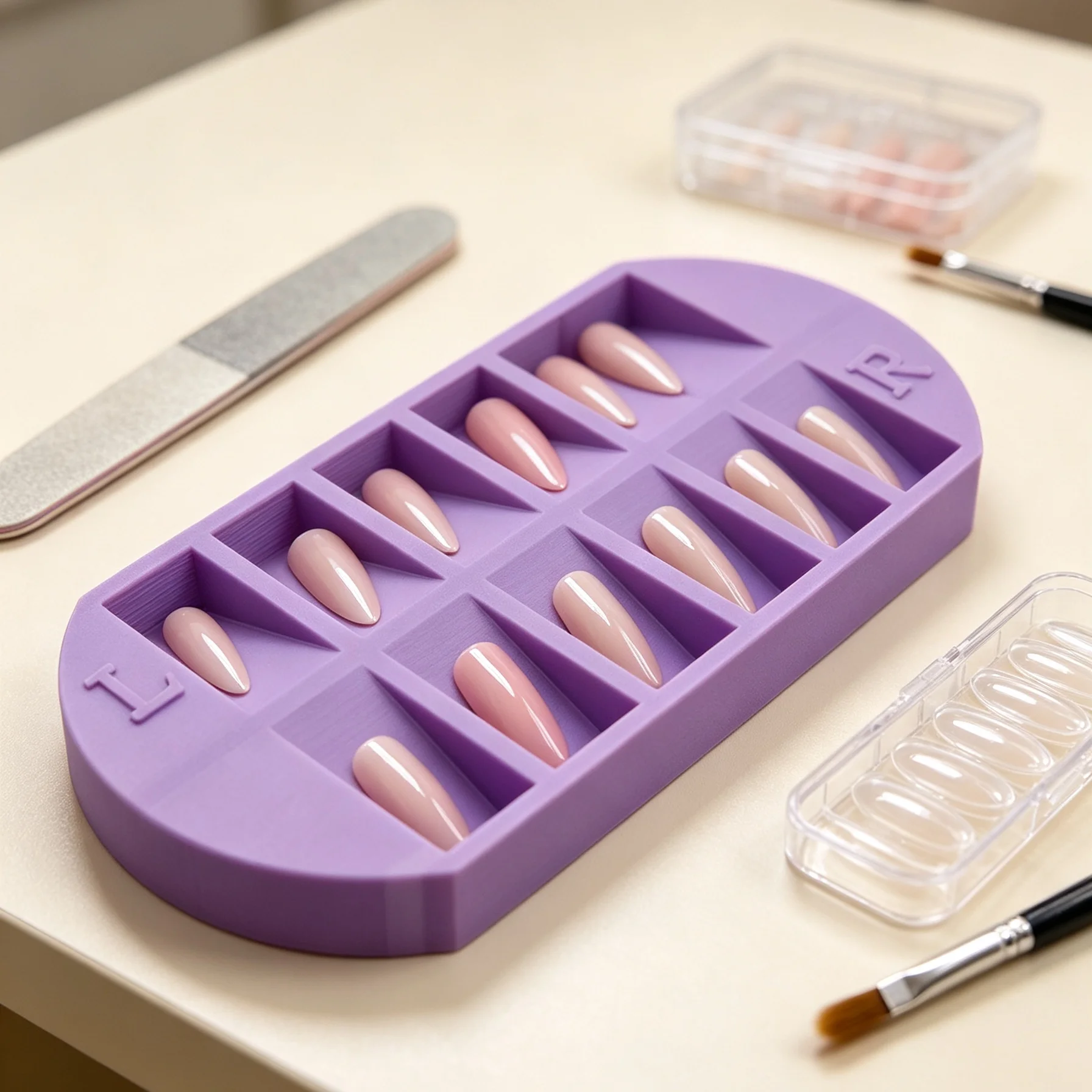 Nail Art Sch - 8-Grids Nail Tip Storage Tray with