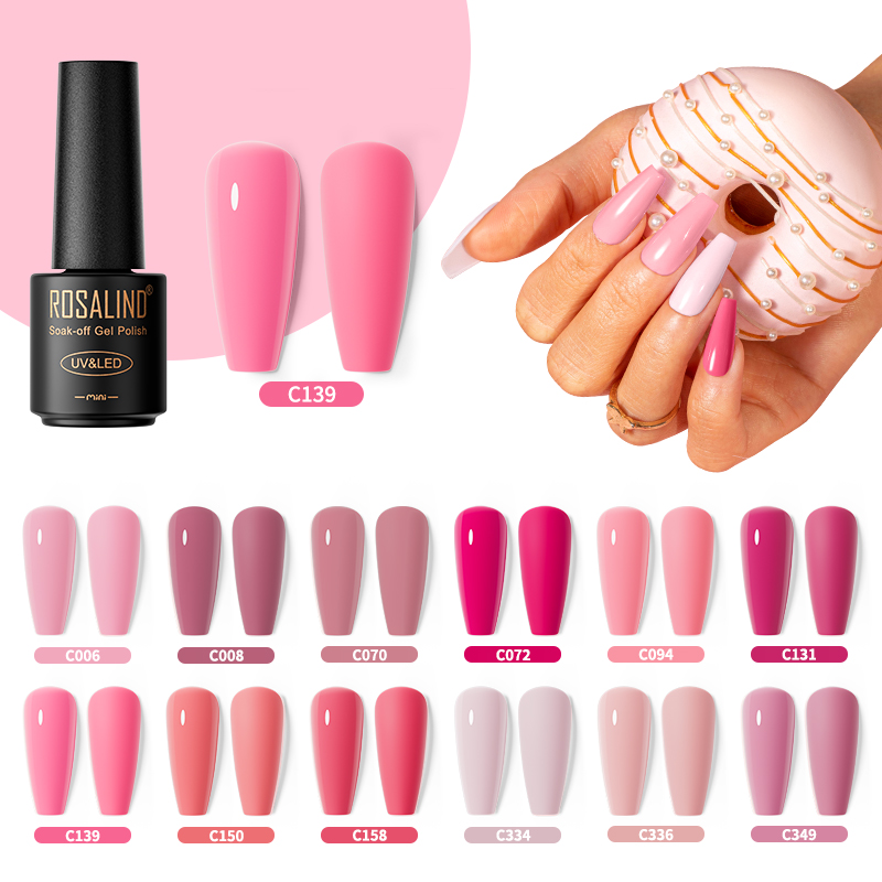Gel Top Coat - ROSALIND Multi-Colors Nail Gel Polish Nude
