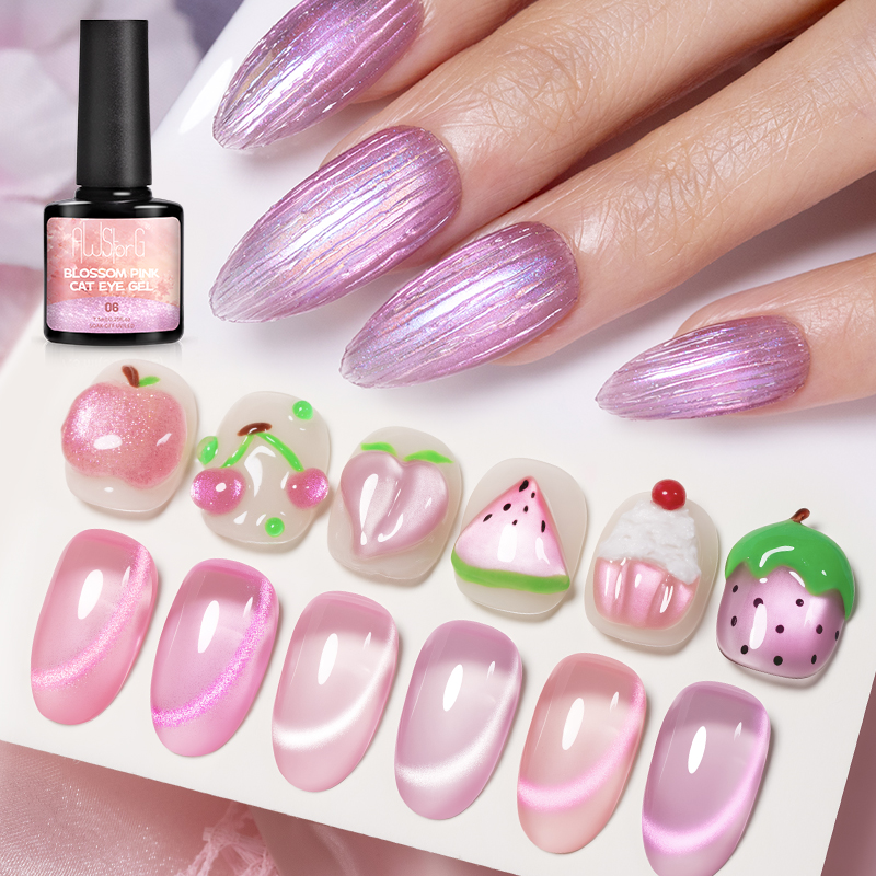 AWStorG 7.5ML Flash Pure Lust  - Nail Art Cat Eye Pink 评论和价格