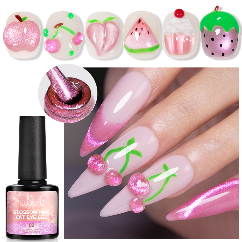 AWStorG 7.5ML Flash Pure Lust  - Nail Art Cat Eye Pink 评论和价格