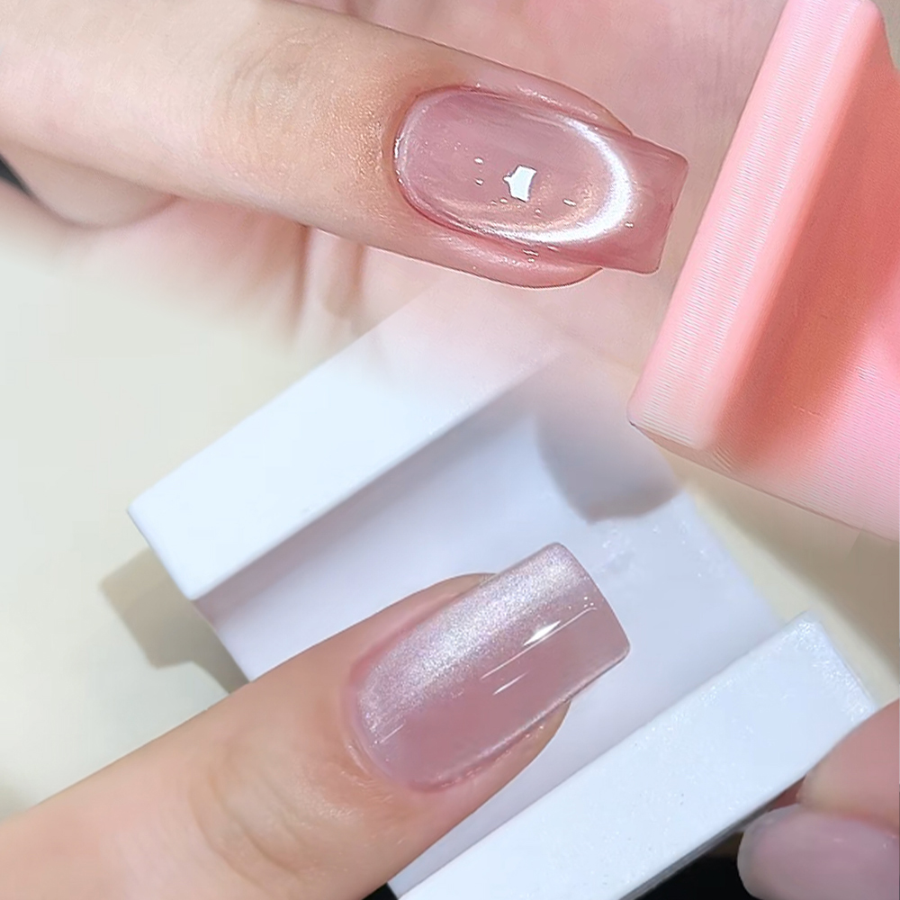 5D U-shaped French Cat Eye Nai - Nail Art Cat Eye Pink 评论和价格