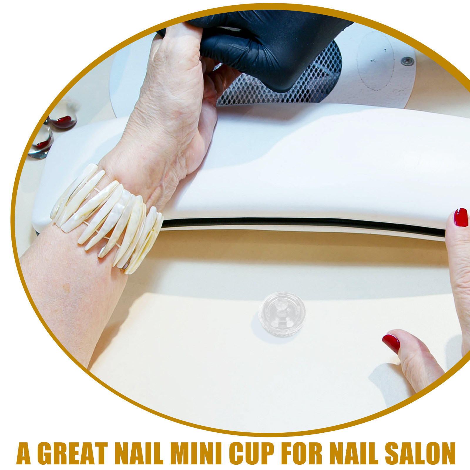 2Pcs Nail Art Crystal Cups Cle - Acrylic Powder Clear 评论和价格