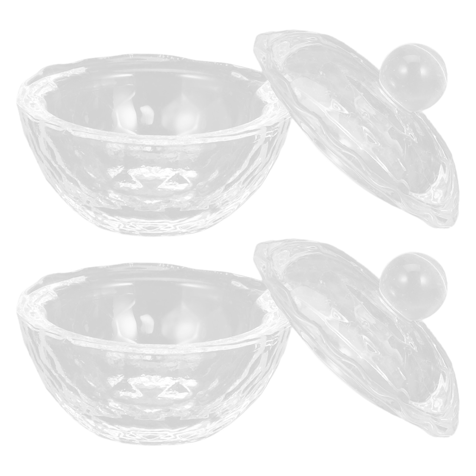 2Pcs Nail Art Crystal Cups Cle - Acrylic Powder Clear 评论和价格