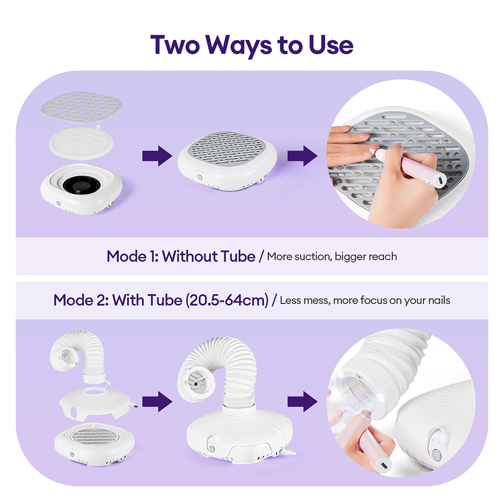 130W Double Use Nail Dust Coll - Nail Art Sch 评论和价格