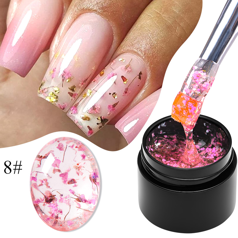 MEET ACROSS 5ml Pink Dried Flo - Nail Art Natural Pink 评论和价格