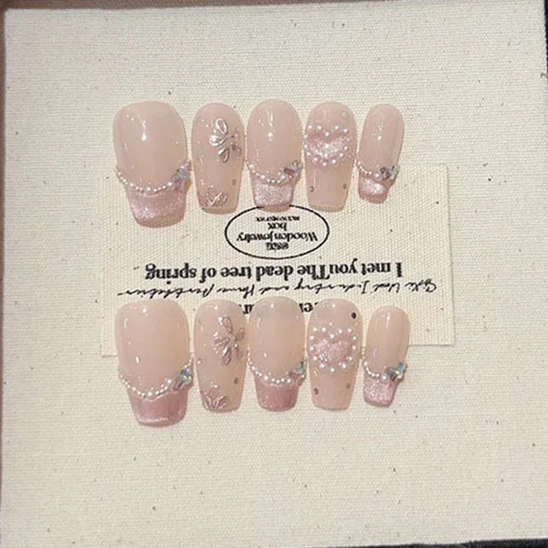 10pcs Cute Handmade Cat Eye Po - Nail Art Cat Eye Pink 评论和价格