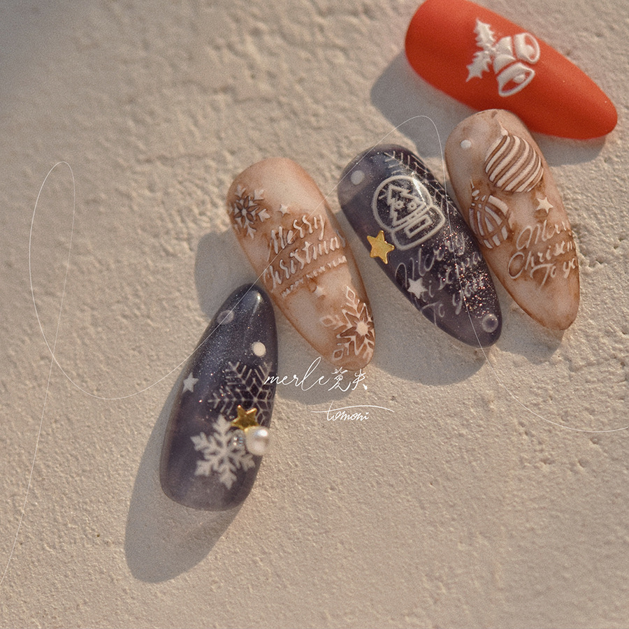 5D Relief Pure White Merry Chr - Nail Art Xmas 评论和价格