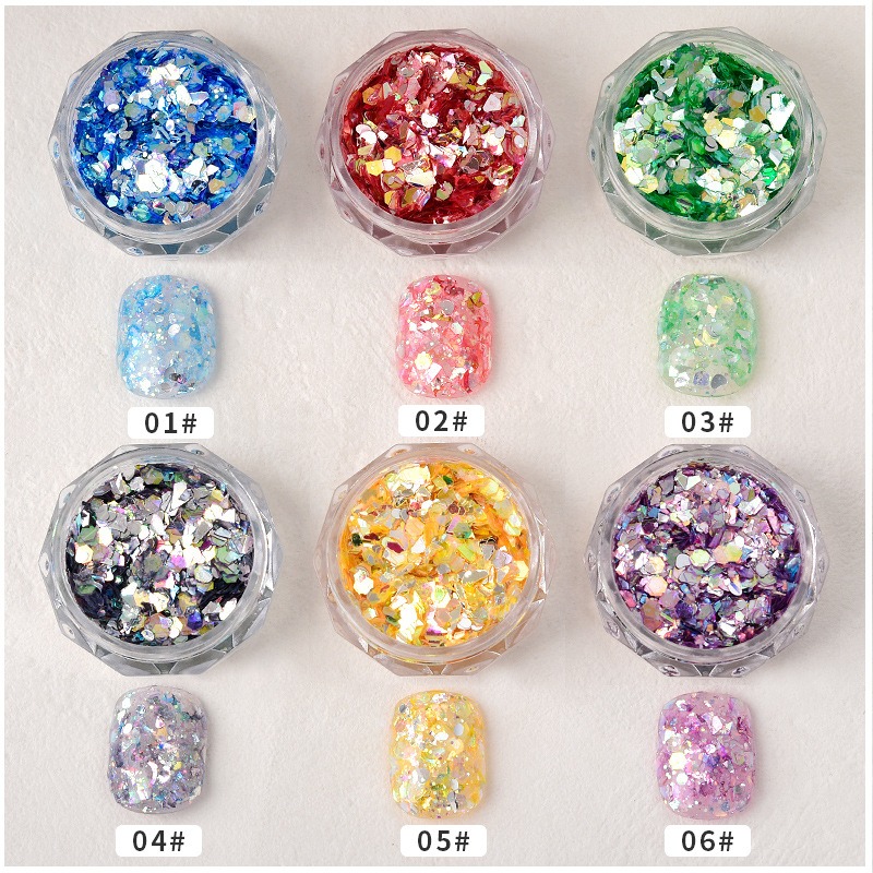 1Pc Glittering Galaxy Emerald  - Nail Art Emerald Blue 评论和价格