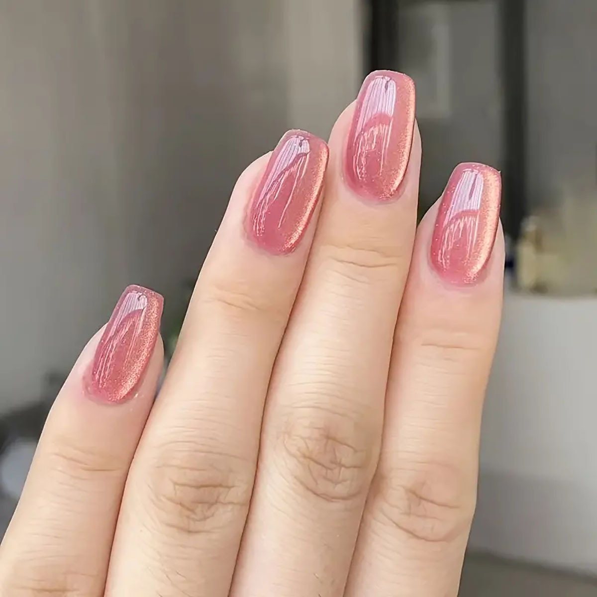 24pcs/30pcs short square balle - Nail Art Cat Eye Pink 评论和价格
