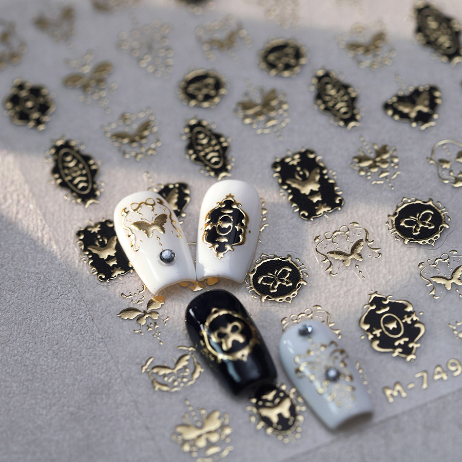 TENSOR NAIL Vintage Black Gold - Nail Art Elegan 评论和价格