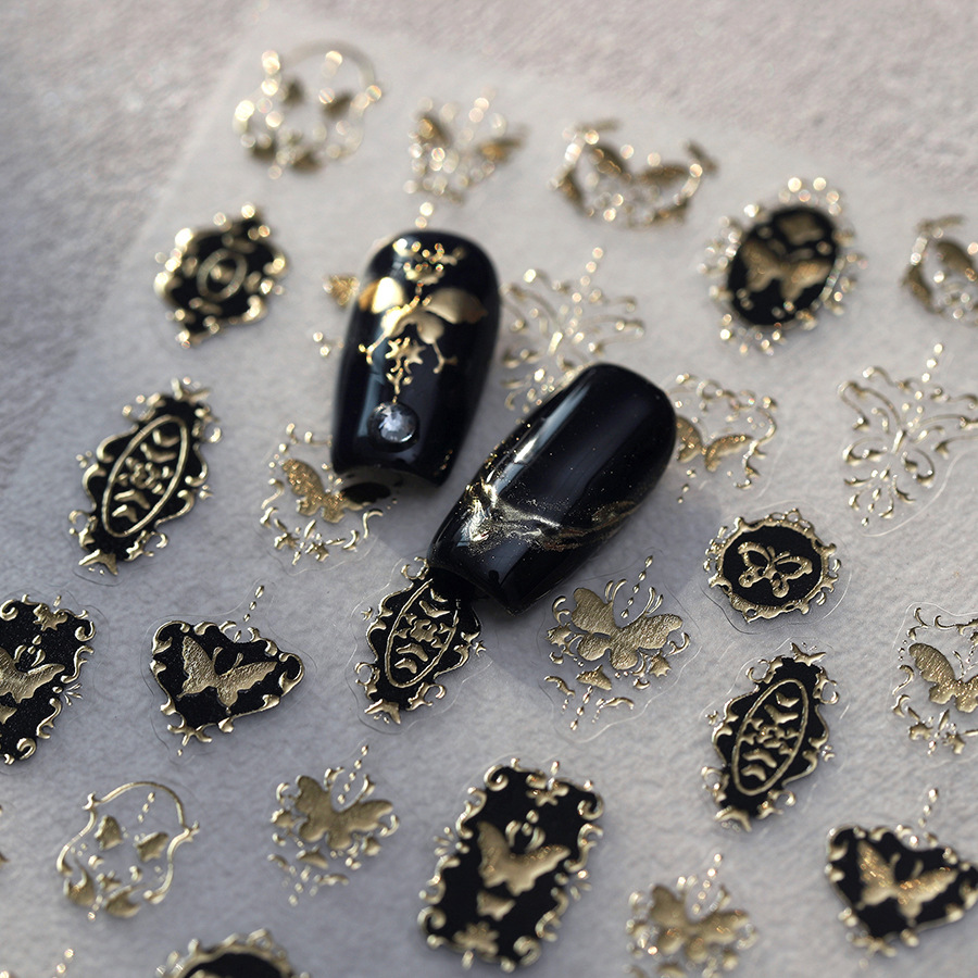 TENSOR NAIL Vintage Black Gold - Nail Art Elegan 评论和价格
