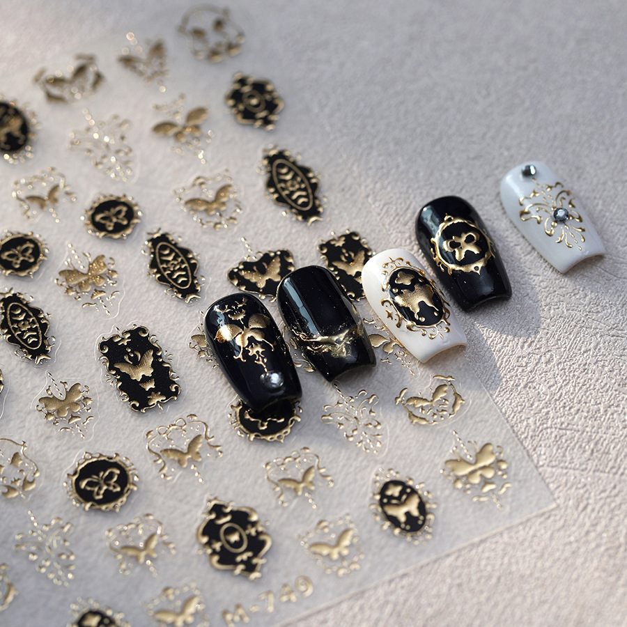 TENSOR NAIL Vintage Black Gold - Nail Art Elegan 评论和价格