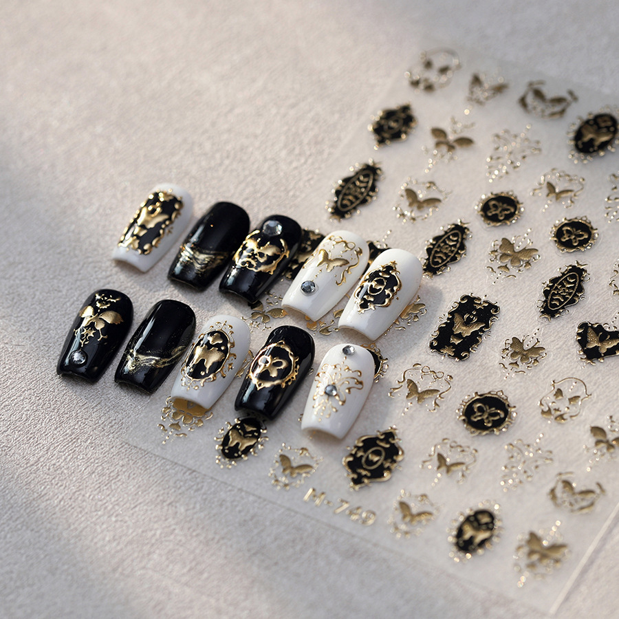 TENSOR NAIL Vintage Black Gold - Nail Art Elegan 评论和价格