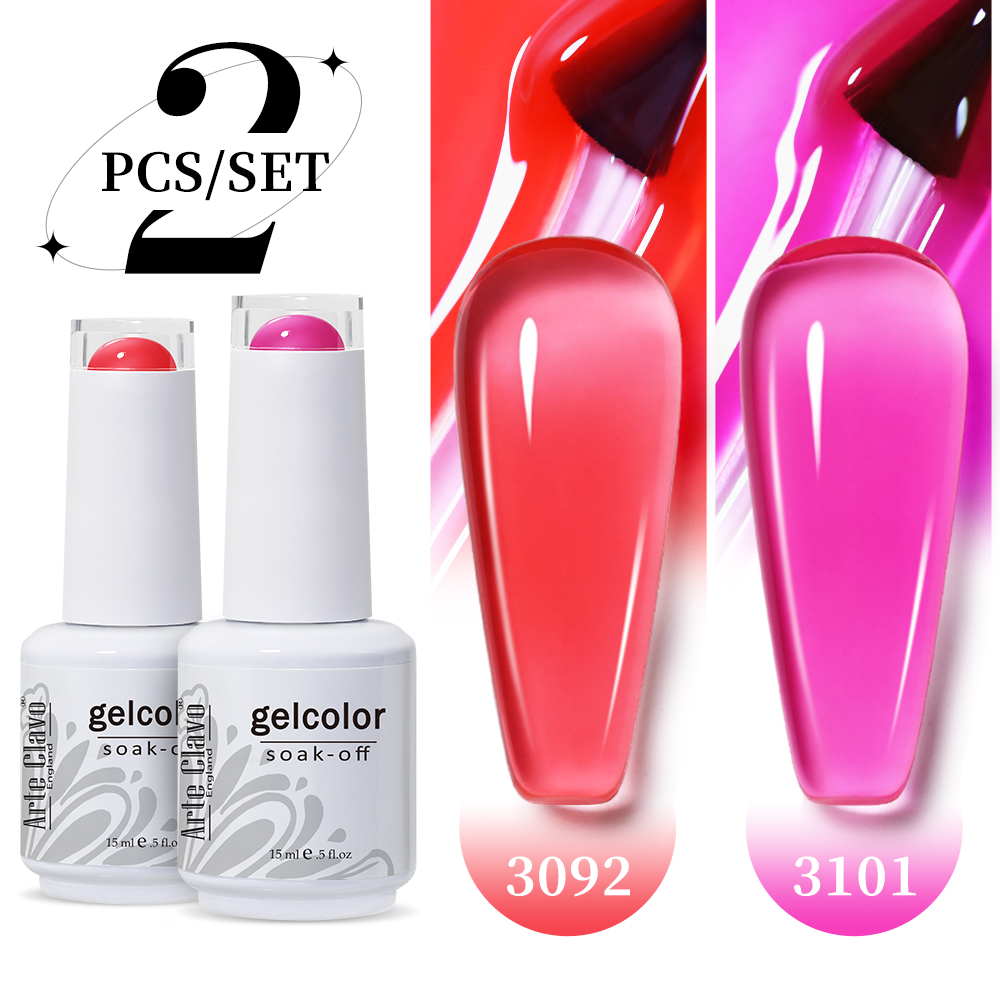Arte Clavo 2Pcs/Set 15ml Jelly - Nail Art Natural Pink 评论和价格