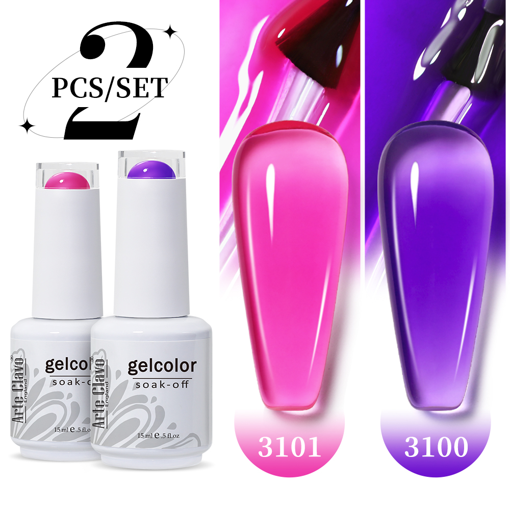 Arte Clavo 2Pcs/Set 15ml Jelly - Nail Art Natural Pink 评论和价格