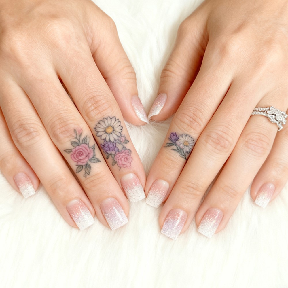 Glitter Short Fake Nail Tips W - Nail Art Natural Pink 评论和价格