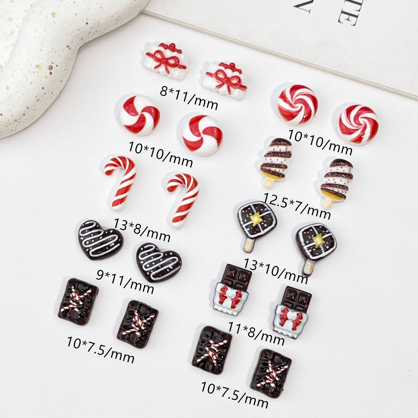 50pcs Resin Mini Christmas cho - Nail Art Xmas 评论和价格