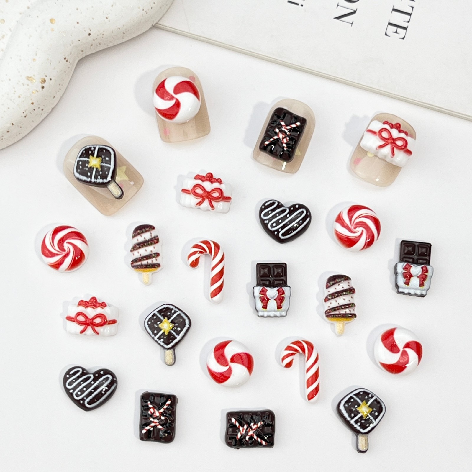 50pcs Resin Mini Christmas cho - Nail Art Xmas 评论和价格