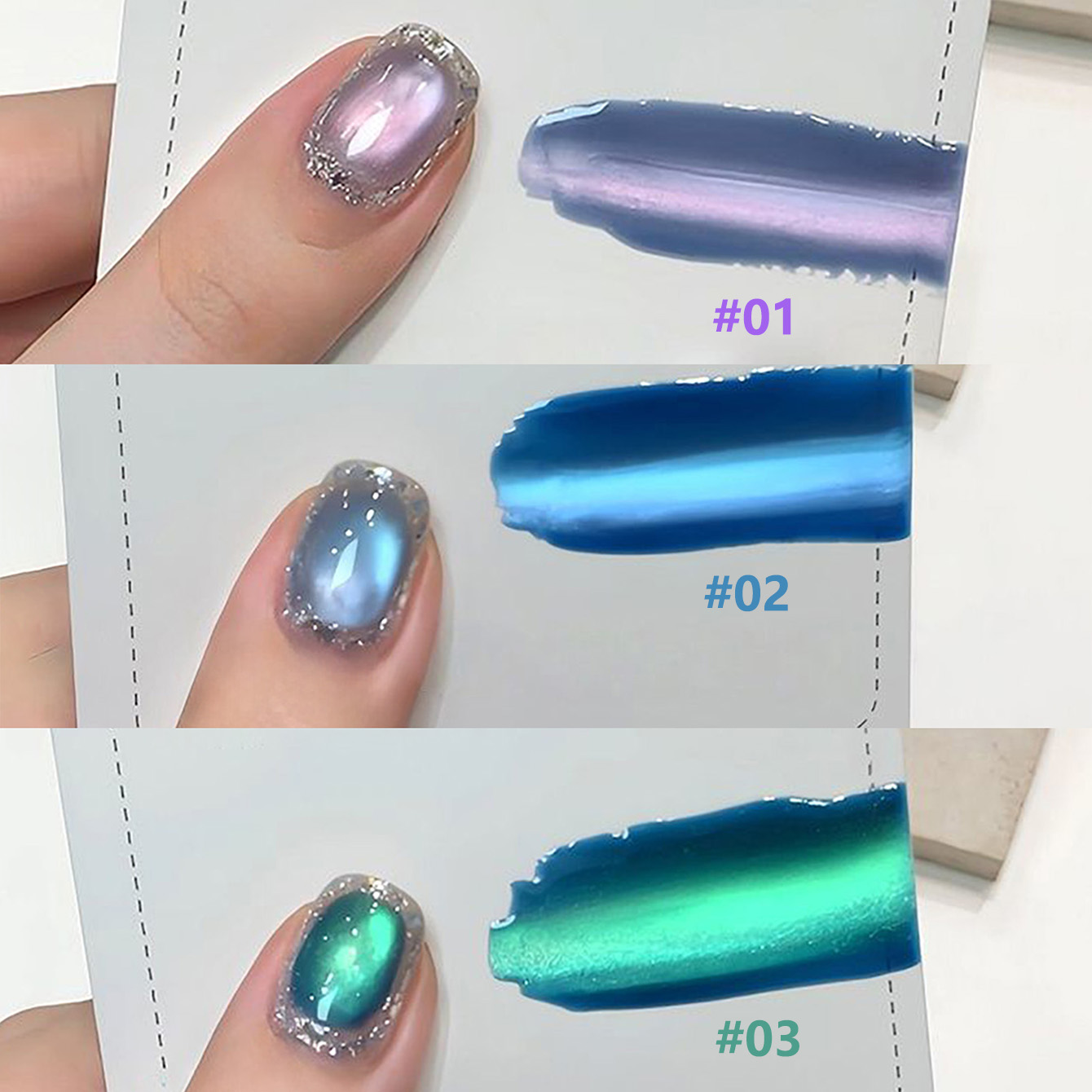 1pcs SHAKA Sea Fantasy Cat Eye - Nail Art Emerald Blue 评论和价格